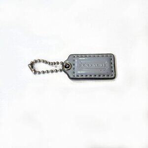 Coach Mini Hangtag Gray Blue Patent Leather